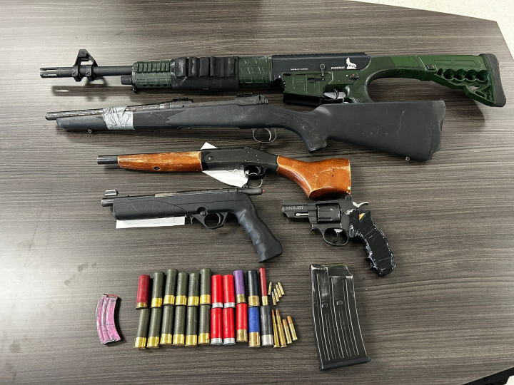 Multiple seized firearms 